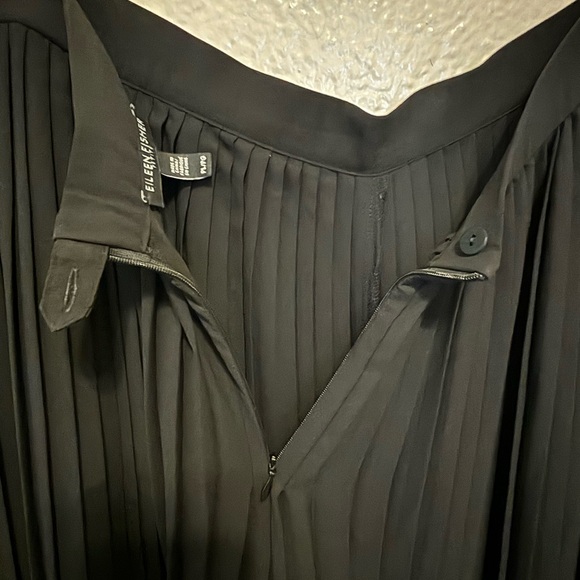 Eileen Fisher Petite Accordion Pleated Cropped Black Pant L - Picture 8 of 11